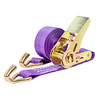 Стяжка груза 1,0т 4,0м STAFF 25мм фиолетовый храповый механизм с крюками полиэстер 1шт